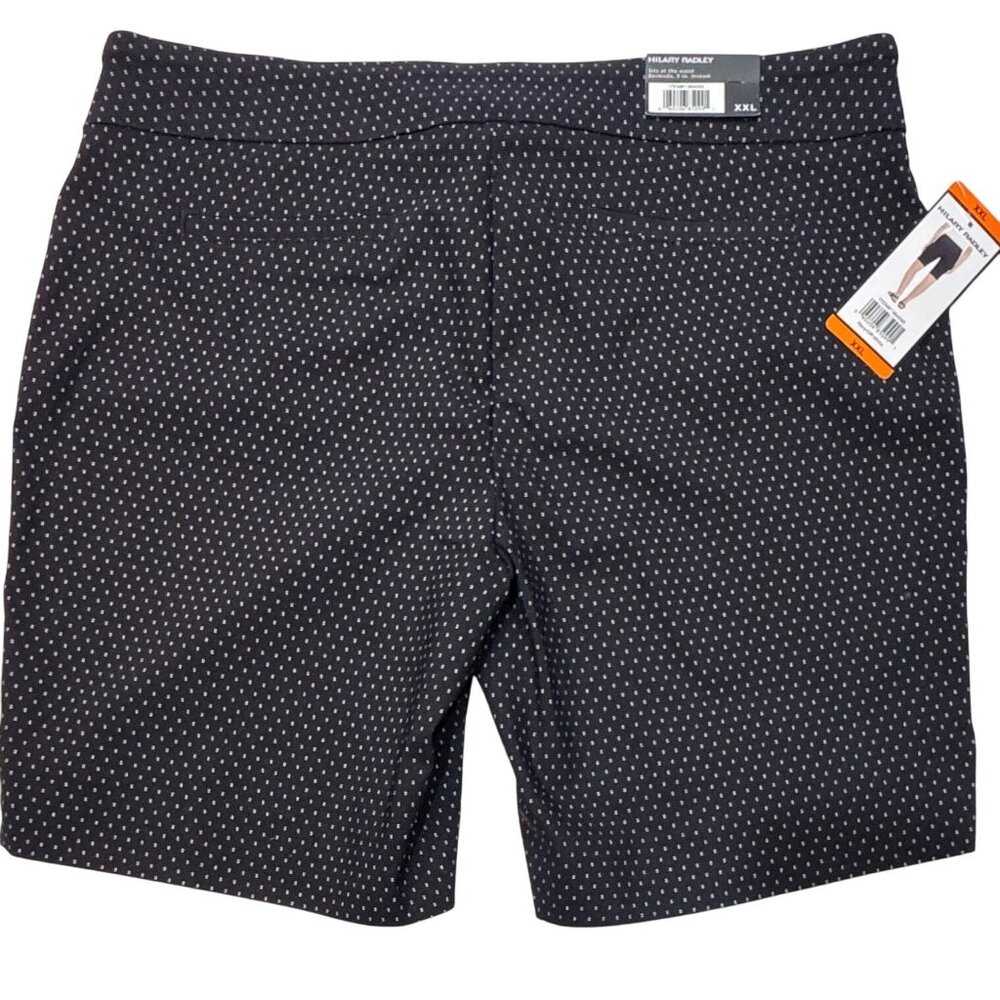 Hilary Radley Bermuda Shorts  Womens XXL Navy/Off-White Stretch Preppy Beach NEW - Picture 12 of 13